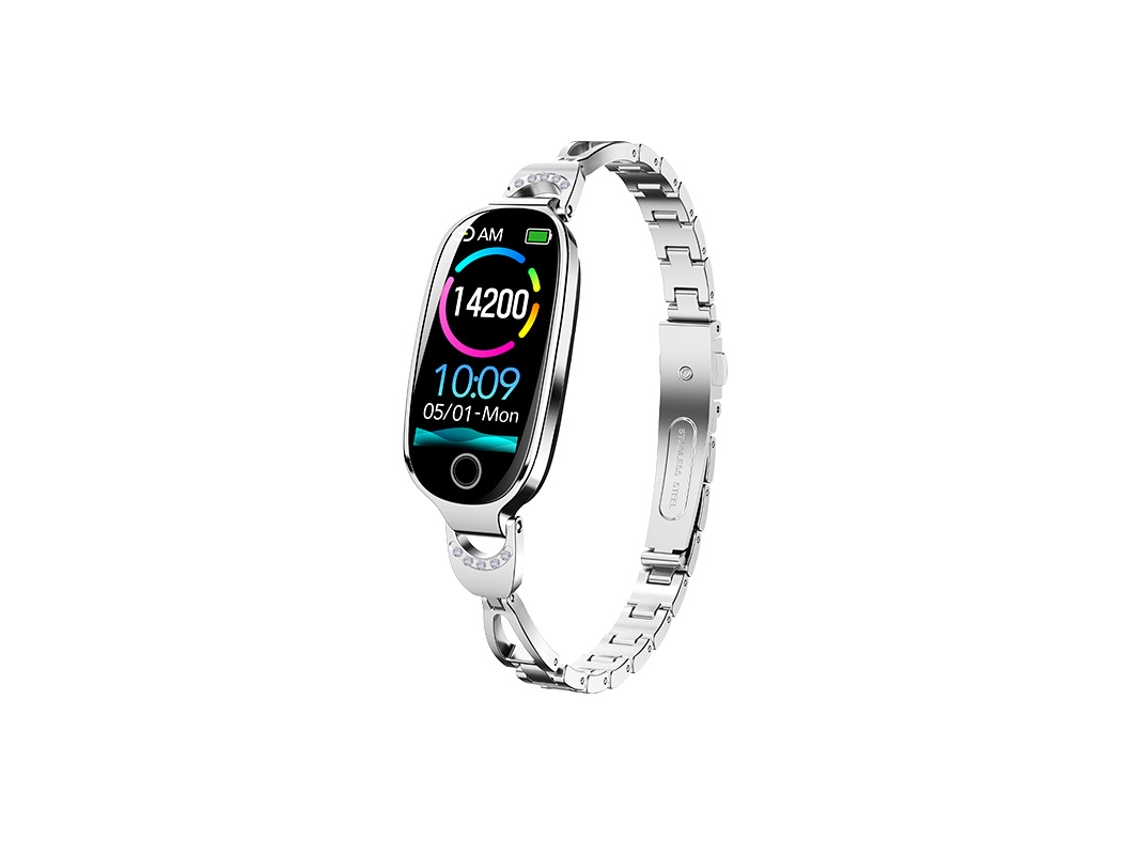 Smartwatch F81 CZHHMART, com monitor frequência cardíaca, rastreador de atividades, pedômetro, prateado