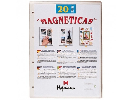 Folhas magnéticas HOFMANN 20 folhas brancas