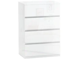 Cómoda com 4 Gavetas, 55x33x80 cm, Branco Brilhante DECORALAR TECH