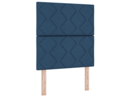 Cabeceira Design De Blocos De Diamante Azul  Tecido Vidaxl Azul Fabric