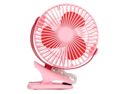 Ventilador Usb Portátil Clip Ângulo Ajustável Rosa