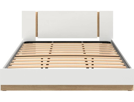 Embalagem de Peças DORMUS para Cama de Casal com Estrado Incluído (Outlet Grade A - Branca e Carvalho - 200 x 160 cm)