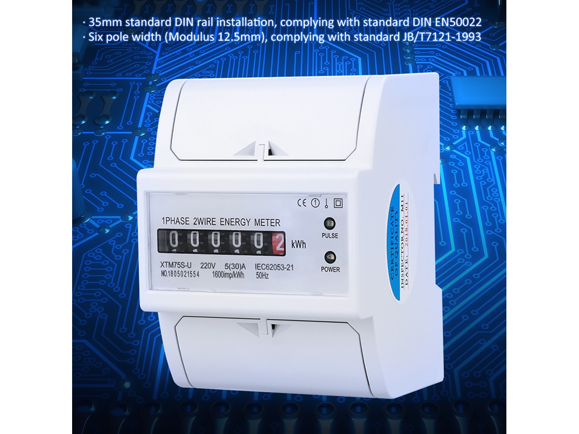 Laxiscreed Medidor De Energia Eléctrica Digital Monofásico 2 Fios Para Uso Doméstico
