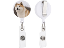 Porta Crachá Retrátil Akita, Resistente E Com Clipe Redondo, Feito De Plástico Leve, Ideal Homens E Mulheres