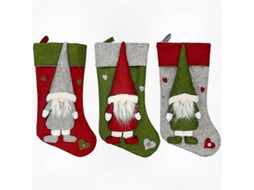 Conjunto De 3 Meias De Natal De Gnomo Sueco De Pelúcia 3d De 45 Cm Para Decoração De Natal Olysi Shop