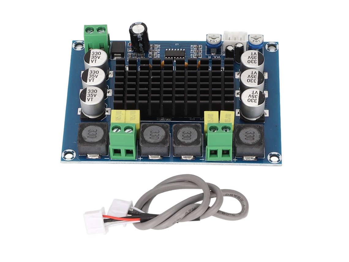 Placa amplificadora digital HiFi de duplo canal 2x120W de baixa perda e alta eficiência DC12-24V