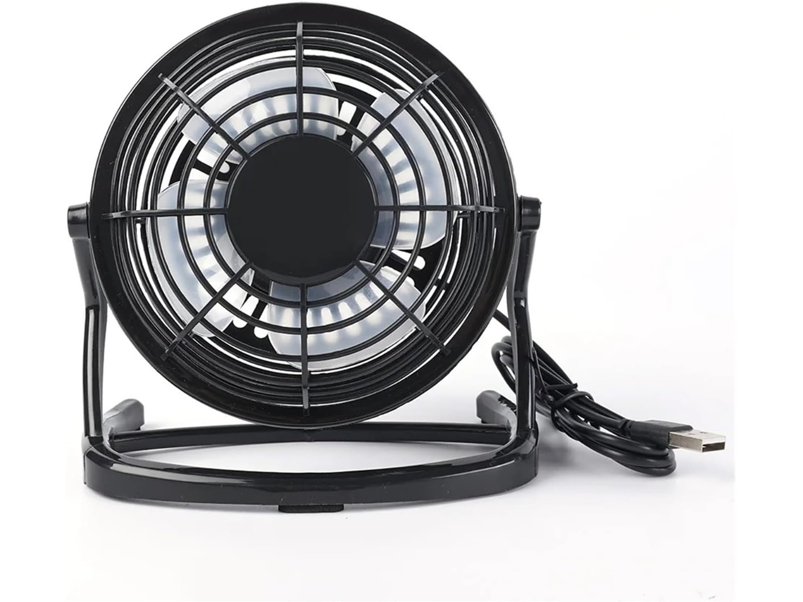 Ventilador De Resfriamento Silencioso Usb 12v Com Duas Cabeças Para Carro, Escritório E Laptop Preto