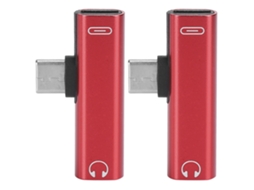 Adaptador de Áudio Type C LAXISCREED splitter 3.5mm 2 peças