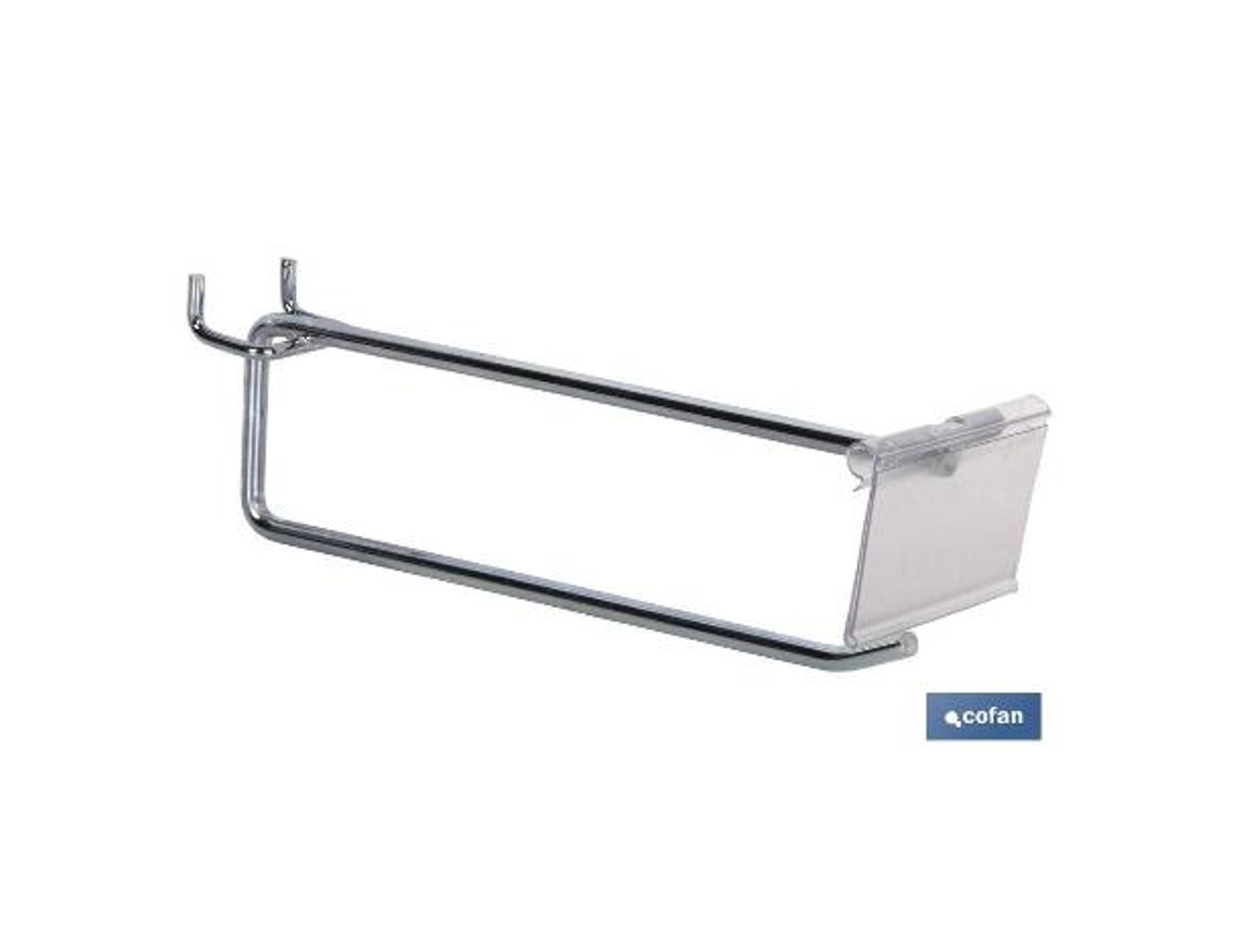 Gancho simple con etiquetero 200x6 mm