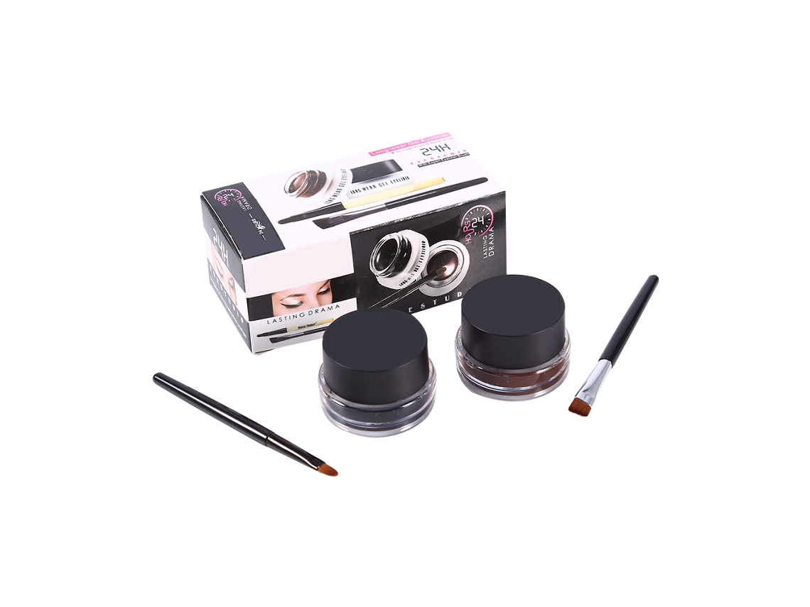 Garrafas De Esmalte De Olho Com Pincéis Preto E Marrom Duradouro Sunflare