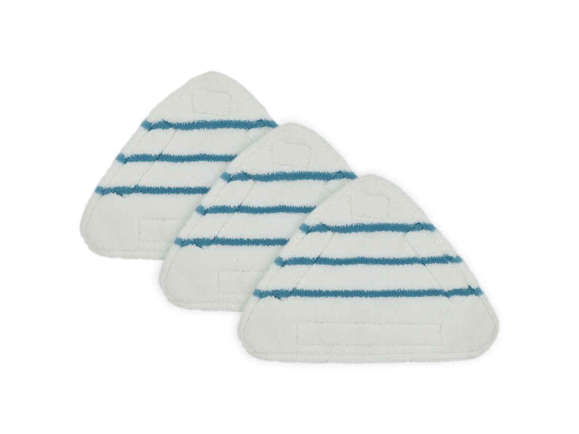 Conjunto de 3 Peças Panos Esfregão a Vapor com Encaixe Triangular Adesivo, Cabeça de Esfregão e Pano Microfibra BRILVIBERA