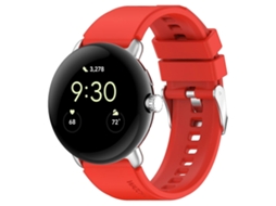 Para Google Pixel Watch: Conector De Metal + Pulseira De Silicone De Cor Sólida