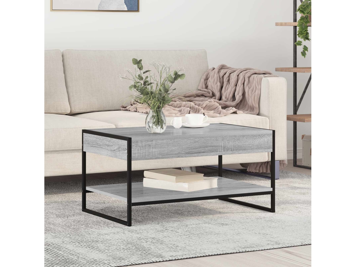 Vidaxl Mesa De Centro Cinza Sonoma 80 X 50 X 40 Cm