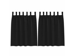 Maison Exclusive - Cortinas Blackout Com Argolas 2 Pcs Preto 140 X 140 Cm