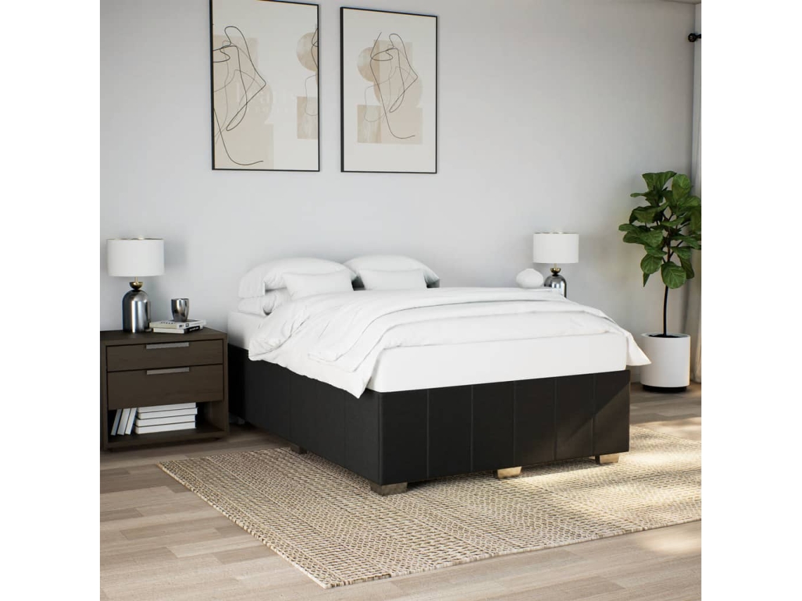 Estrutura De Cama Sem Colchão 160x200 Cm Tecido Preto