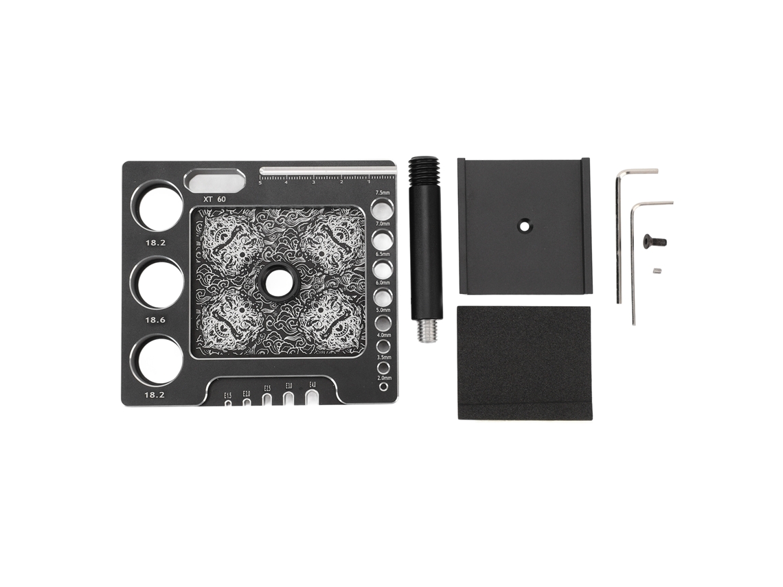 Mali suporte para Carro Rc 1/18 1/24 Estação de Trabalho de Reparo Rotativa 360 Graus Alumínio Preto