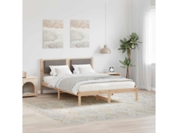 Vidaxl Estrutura da Cama Cinzento acastanhado 140 X 200 Cm