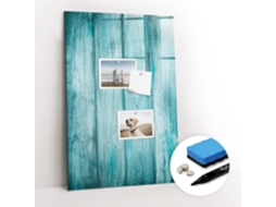 Quadro Magnético Colorido Madeira Azul Para O Escritório Espelharte (40x60 Cm)
