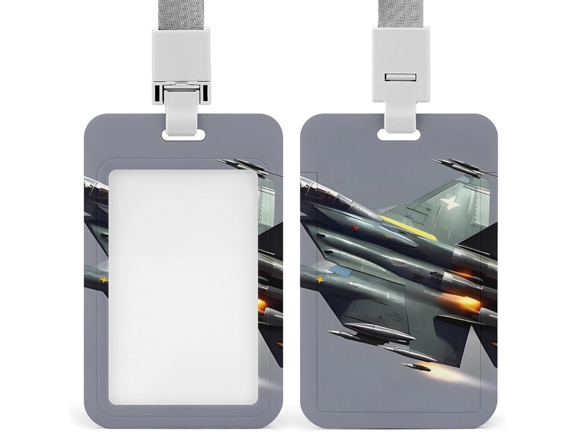 Porta Crachá Com Clip E Cordão, Caçador Jatos Soft Print, Mesas Ideais, Reuniões de Negócios,