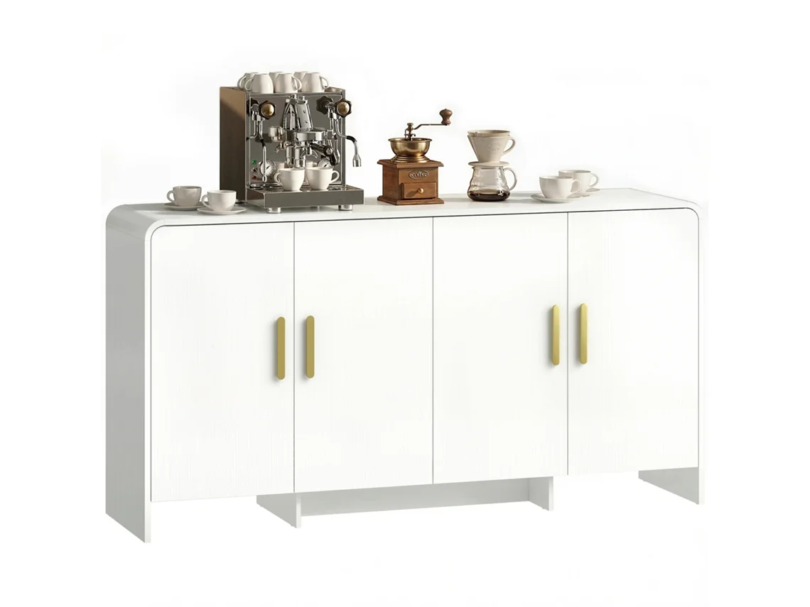 Aparador Tv 72 Polegadas 4 Portas Fechamento Suave Branco 152x40x80