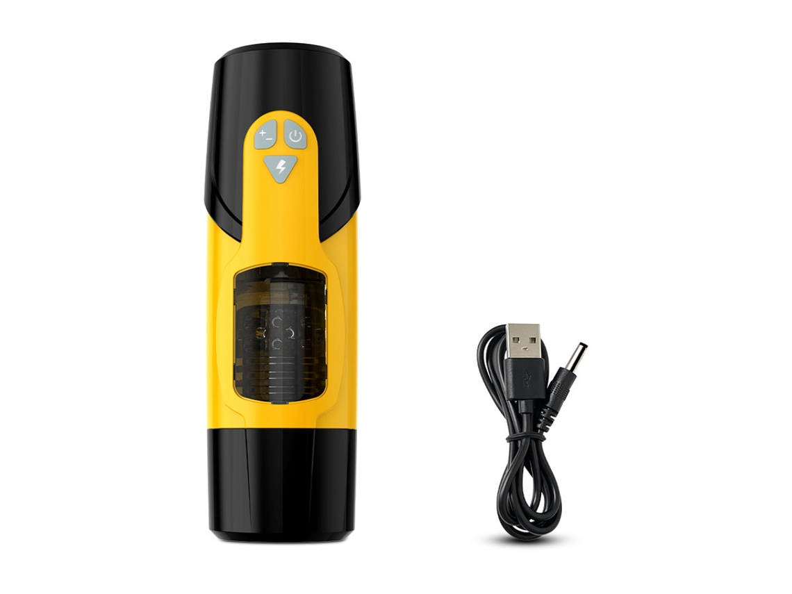Masturbador Masculino Automtico, Copo Mastubador De Rotao Telescpica (amarelo)