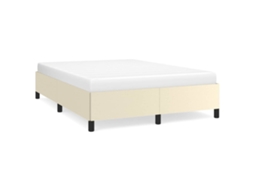 Cama VIDAXL (Bege - Couro Artificial - 203 x 143 x 35 cm)