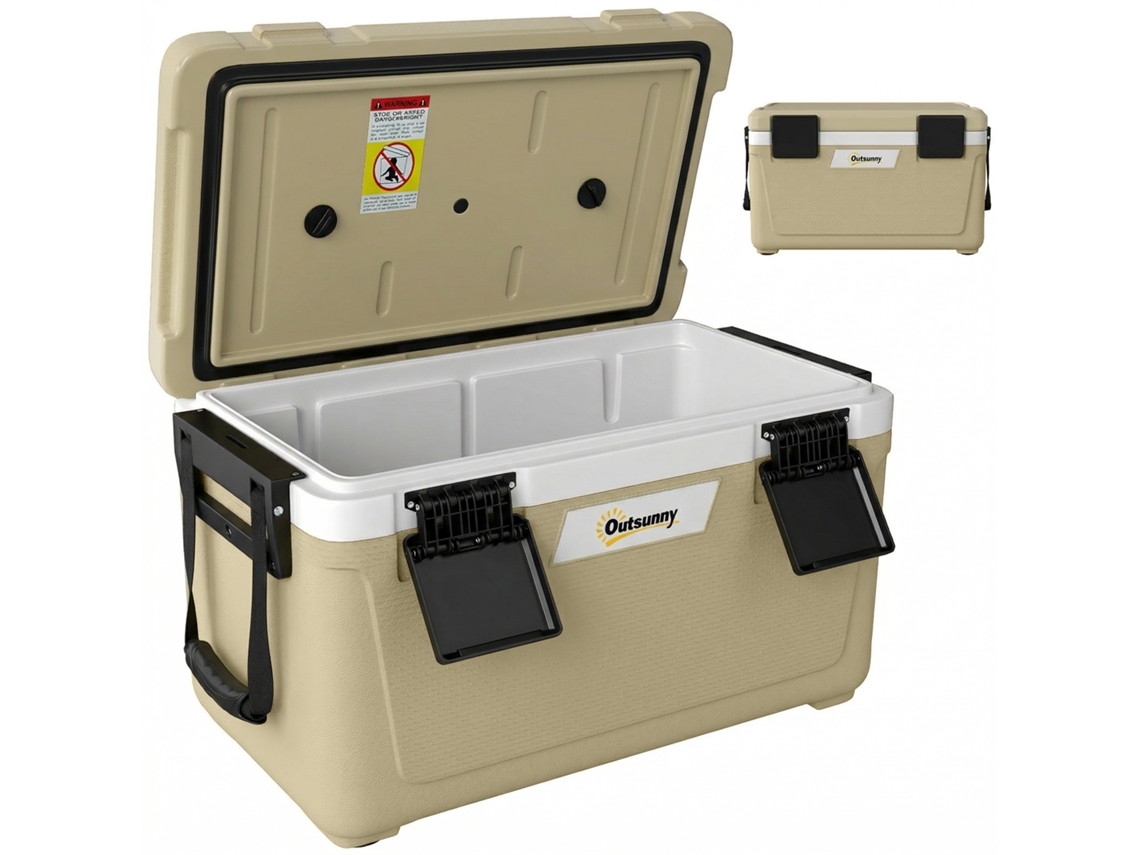 Box Frigo Portatile 42.6l Isolato Con Maniglia, 66.6x38.5x40 Cm, Cachi