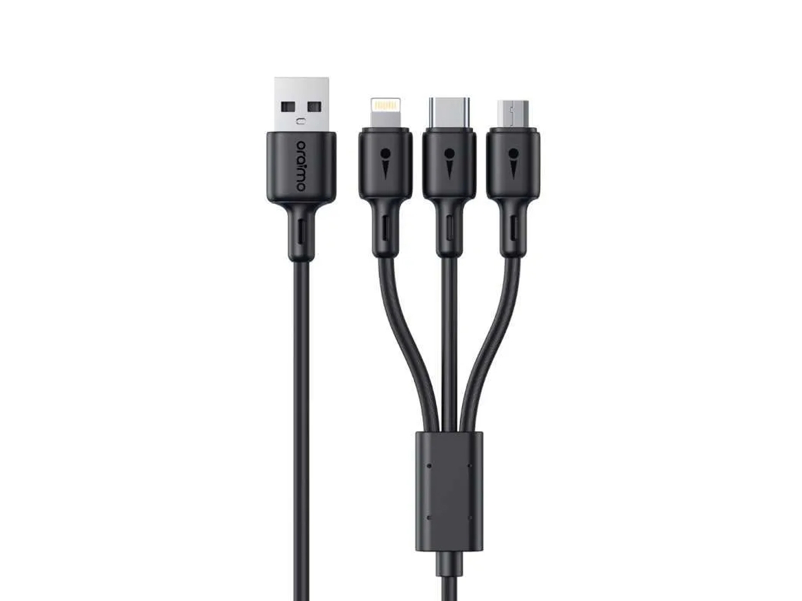 Cabo de Carregamento Oraimo EOOCOO com 1,2m USB/type c/lightning carregamento rápido