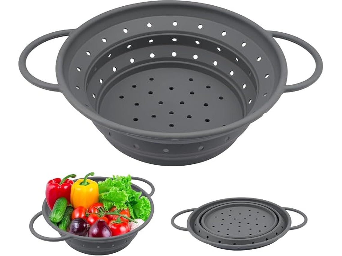 Escorredor Dobrável, Livre De Bpa, Alça, Próprio Para Lava-louças, Perfeito Para Escorrer Massas, Legumes E Frutas
