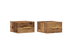Conjunto 2 Estante De Armazenamento Vidaxl Castanho Derivados De Madeira (35 X 35 X 20 Cm)