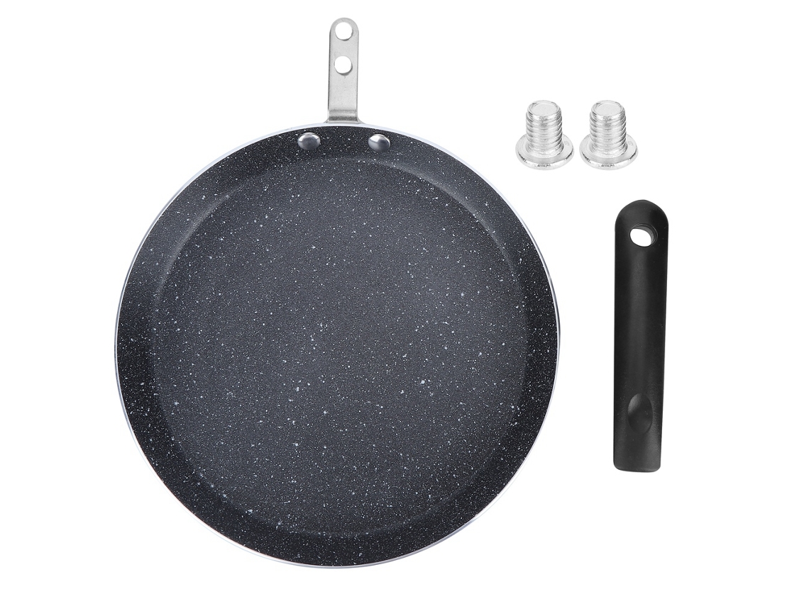 Panela Antiaderente Para Crepes, Frigideira Plana De Liga De Alumínio Com Transferência De Calor Rápida E Uniforme, Compatibilidade Universal Com Fogã