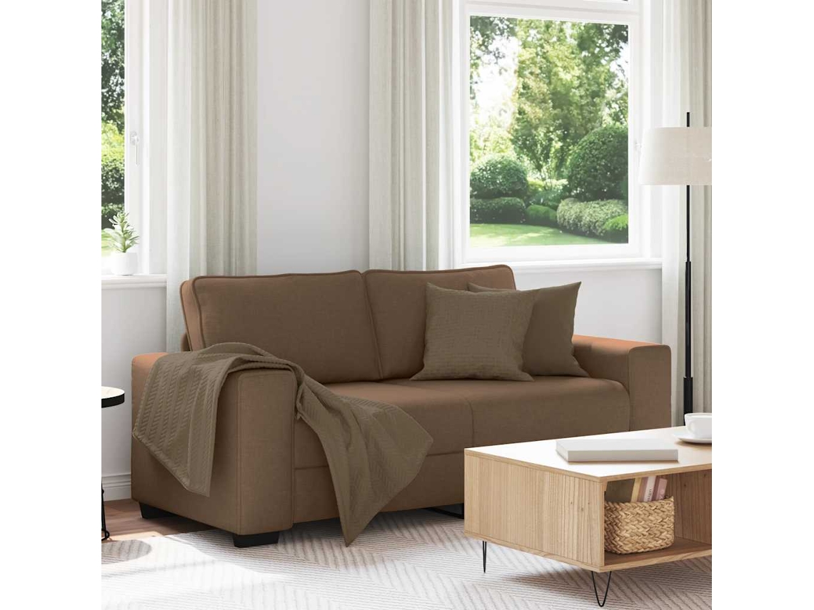 Vidaxl Sofá De 2 Lugares Marrom 180x77x82 Cm Em Tecido