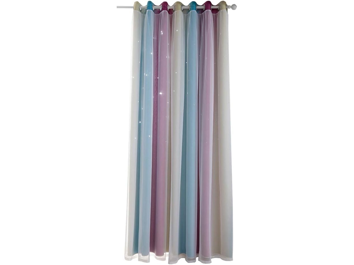 Cortinas Com Listras E Estrelas Vazadas Pretas Para Sala De Estar E Quarto, Cortinas De Voil Com Efeito Gradiente