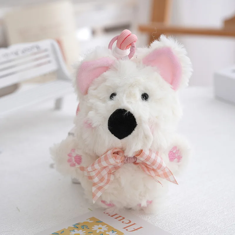 Chaveiro De Pelúcia Fofo De Cachorro West Highland De 13 Cm (rosa)