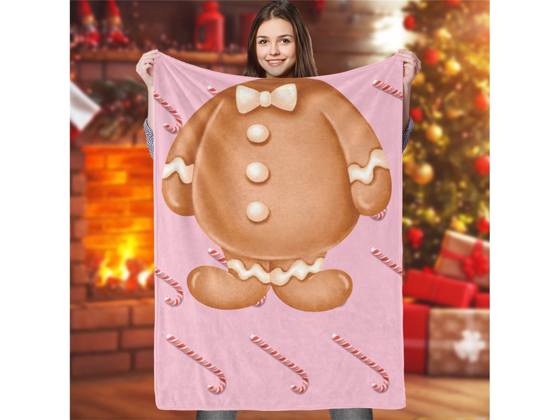 Manta De Natal Laxiscreed Em Poliéster 100x120cm Para Sofá E Cama, Tecido Confortável