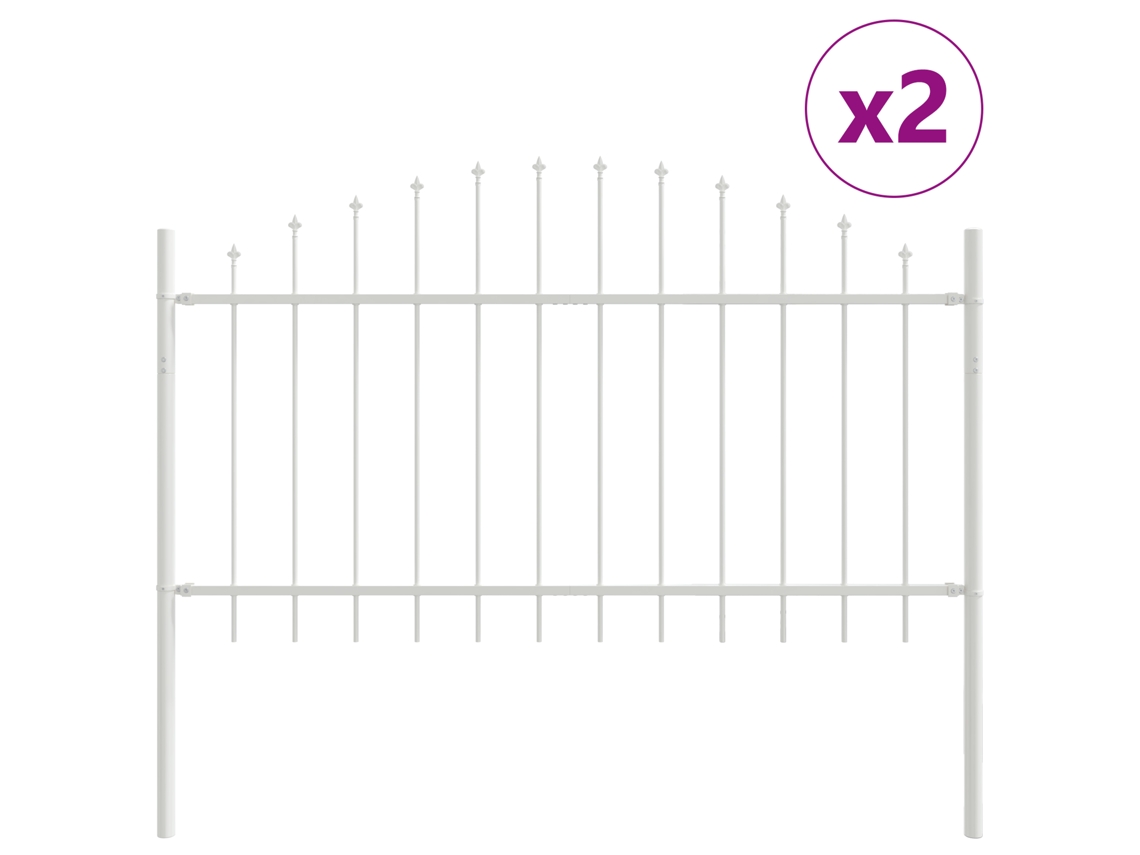 Conjunto 2 Barreira De Jardim Vidaxl Branco Aço Revestido A Pó (170 X 140 Cm)
