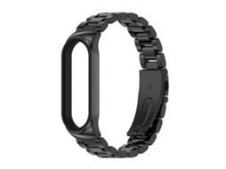 Pulseira De Aço Inoxidável Com Três Contas Metálicas Mijobs Cs Para Xiaomi Mi Band 6/5/4/3 (prateada)