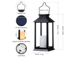 Luz de Lanterna Solar com Vela Led para Jardim Decoração | S/MARCA
