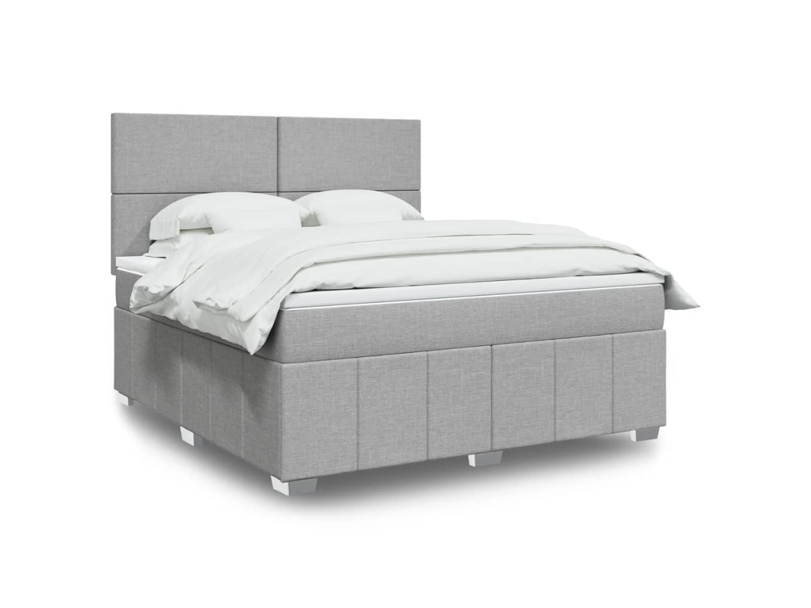 Vidaxl Cama Com Molas/colchão 180x200 Cm Tecido Cinzento-claro