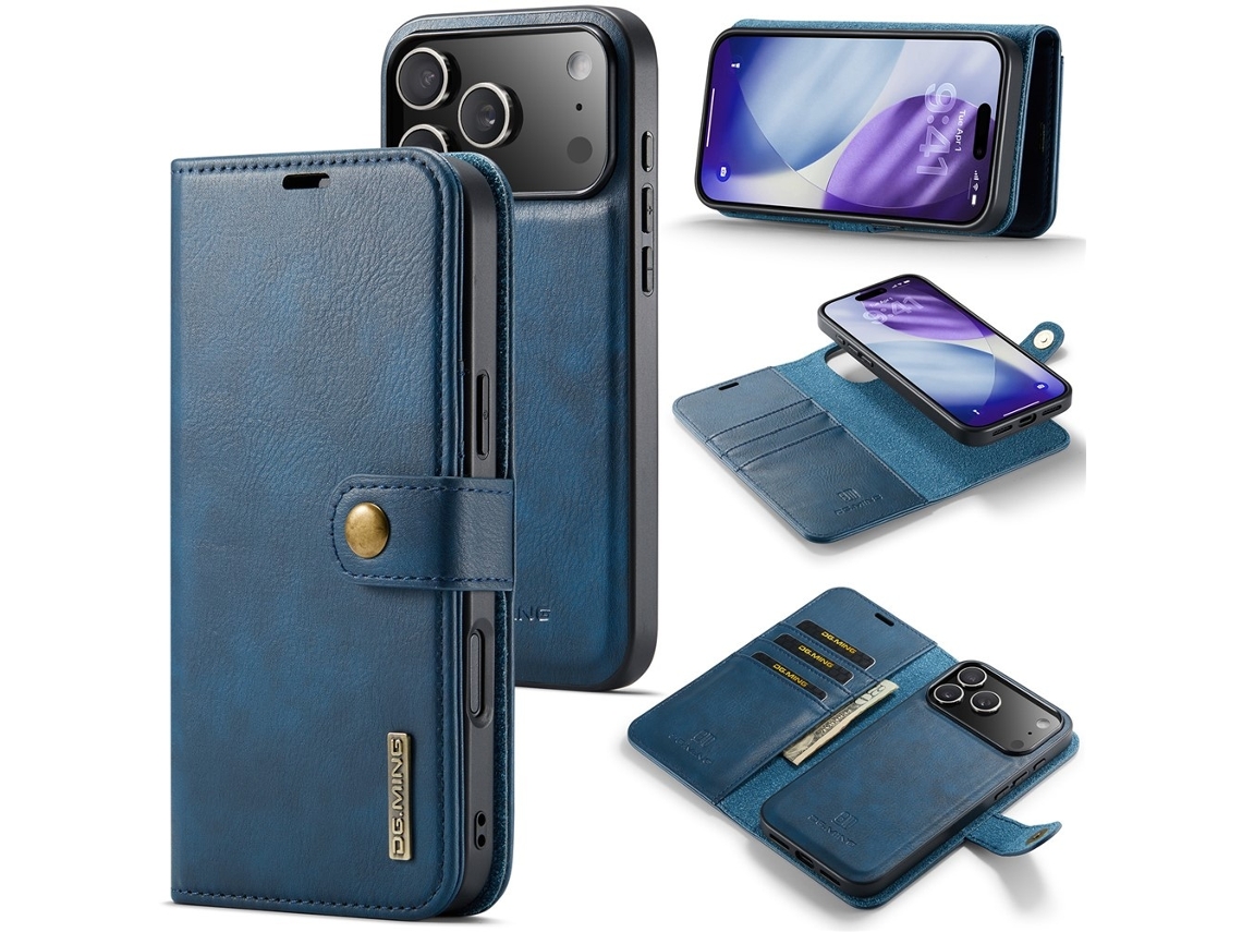 Capa Carteira Magnética 2 Em 1 Dg Ming Para Iphone 17 Pro - Azul