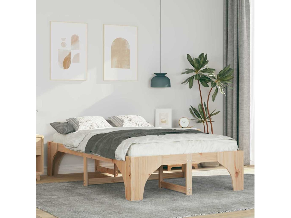 Vidaxl Estrutura Da Cama Castanho 120 X 190 Cm