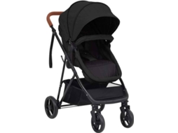 vidaXL Carrinho de bebé 2-em-1 aço antracite e preto