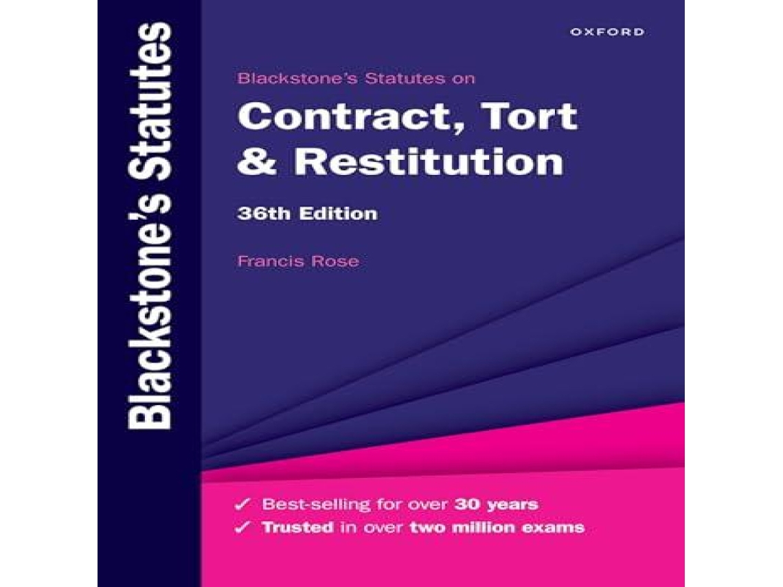 Livro Blackstones Statutes on Contract, Tort Restitution de Rose e Francis (Inglês)
