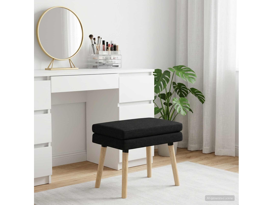 Vidaxl Banco De Camadas Duplas Preto 60 X 40 X 46 Cm Tecido