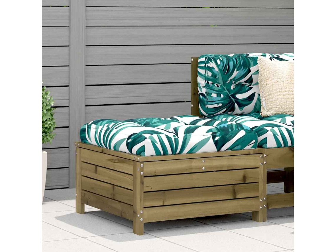 Vidaxl Apoio De Pés Para Jardim 62x63,5x32 Cm Pinho Maciço Impregnado