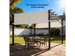 Teto de reposição para pérgola com proteção UV, vela solar para cobertura de terraço 3x3 m, Creme ZIWEI STORE