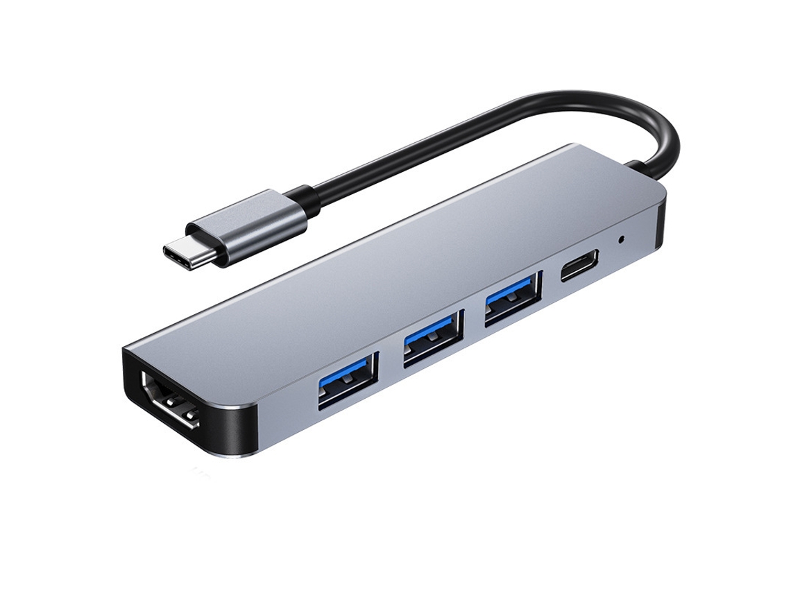 Hub Usb-c, Adaptador Multiportas Usb-c, Estação De Acoplamento 5 Em 1