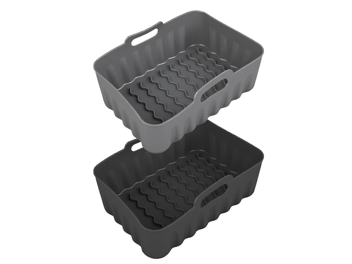 Conjunto De 2 Tapetes Retangulares Práticos Antiaderentes Para Fritadeiras Elétricas, Multifuncionais, Com Textura De Silicone, Multicoloridos