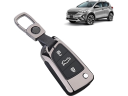 Capa De Chave Carro Em Metal E Silicone Compatível Com Jac 2-smart 2025 2026sei 4-comfort 2021-2026, Acessório Elegante