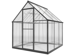 Estufa De Jardim De Alumínio Em Policarbonato. Estufa Com Janela Ajustável, Porta Batente À Prova De Intempéries, Transparente